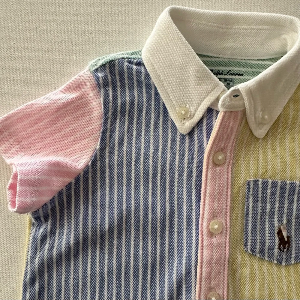 Ralph Lauren 3 Months Baby Boy Pastel Romper Spring Summer Easter Pink Yellow